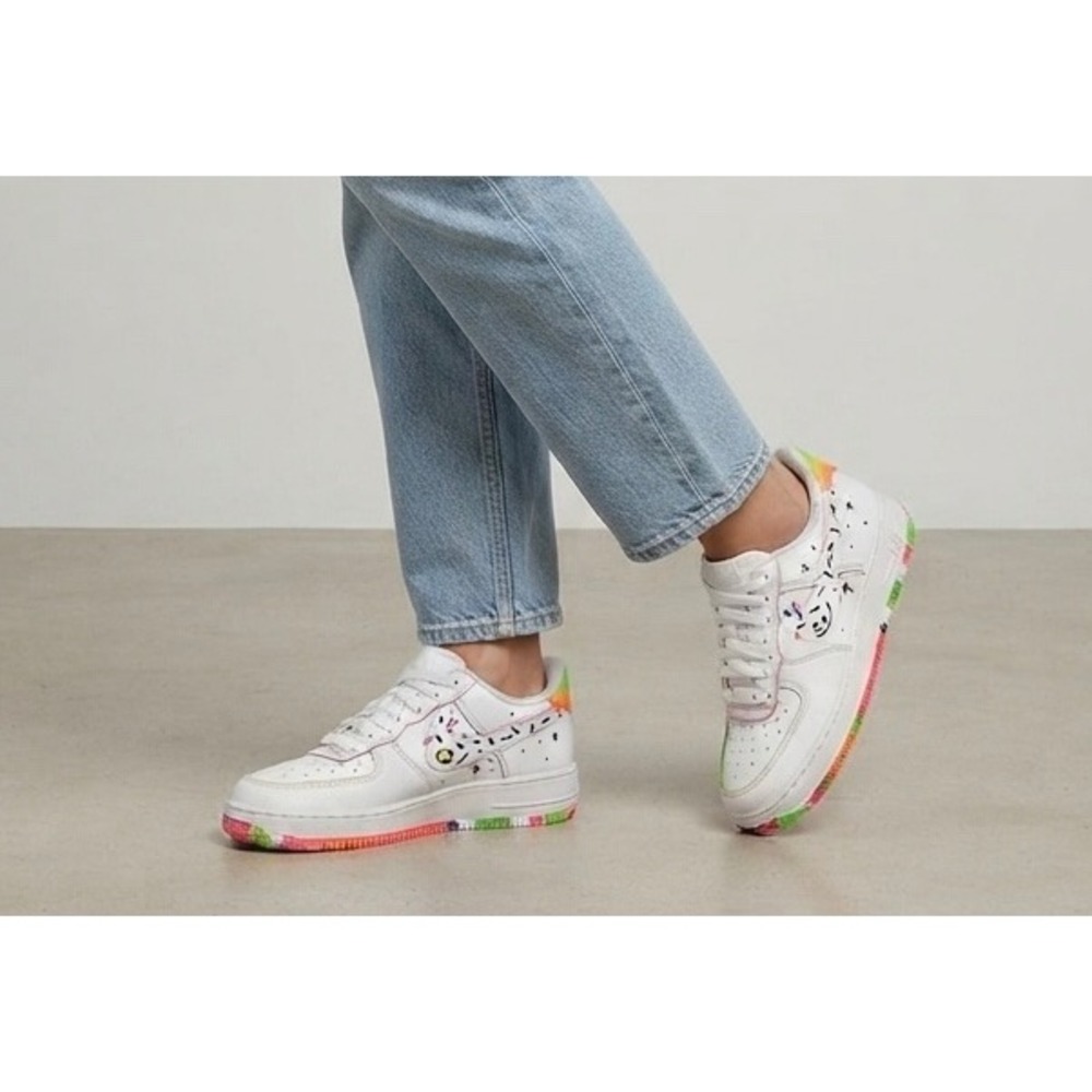 Nike Air Force 1 Low GS Doodle White Multi Color DV1366-111 Kids 7Y Womens 8.5